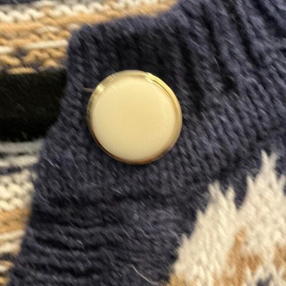 Vintage Birch Bros Fair Isle Cotton Blend Short Sleeve Cardigan Sweater Large - Picture 3 of 4